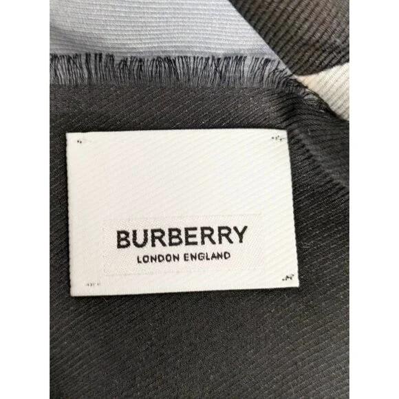 Burberry Color Block TB Graphic Square Cotton Scarf Pale Blue 8043441